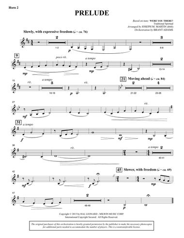 A Journey To Hope (A Cantata Inspired By Spirituals) - F Horn 2