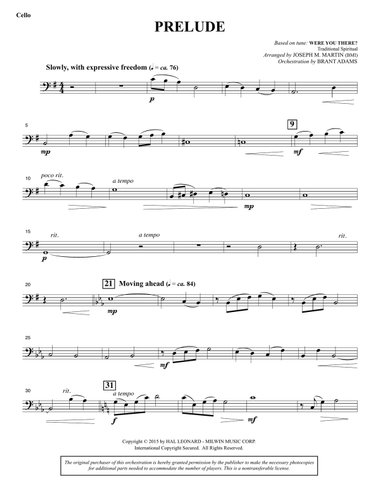 A Journey To Hope (A Cantata Inspired By Spirituals) - Cello