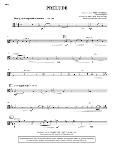 A Journey To Hope (A Cantata Inspired By Spirituals) - Viola