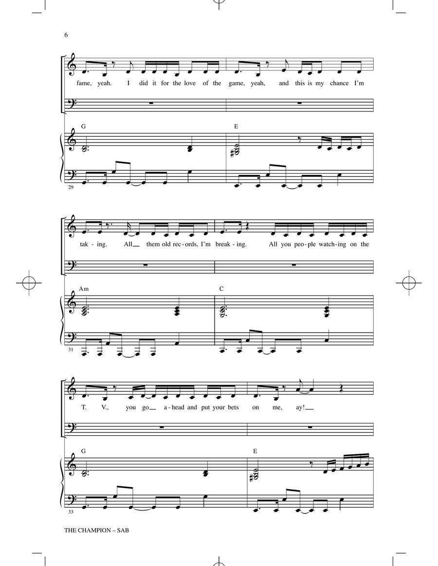 The Champion (feat. Ludacris) (arr. Mac Huff) 3-Part scores gallery preview page 5