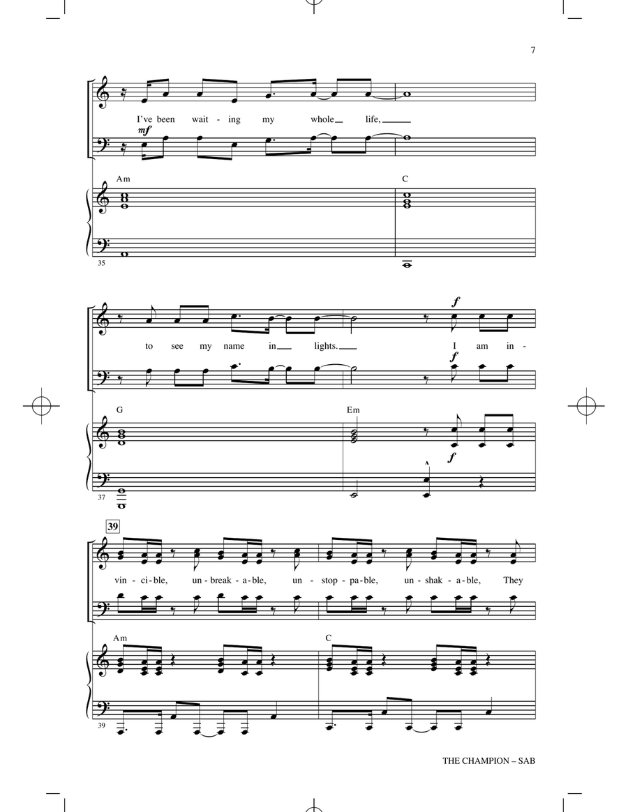 The Champion (feat. Ludacris) (arr. Mac Huff) 3-Part scores gallery preview page 6