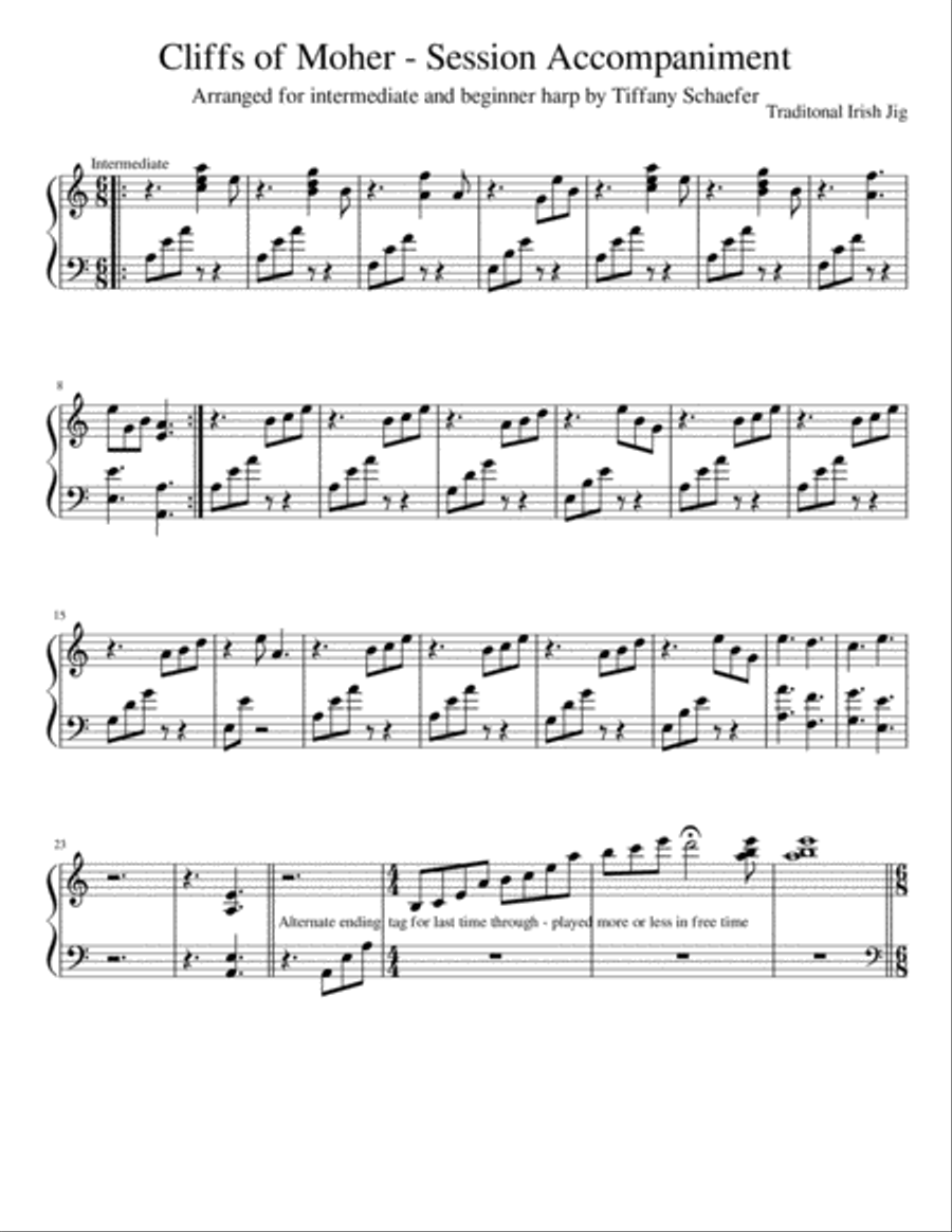 Cliffs of Moher - Session Accompaniment for Harps Harp scores gallery preview page 2