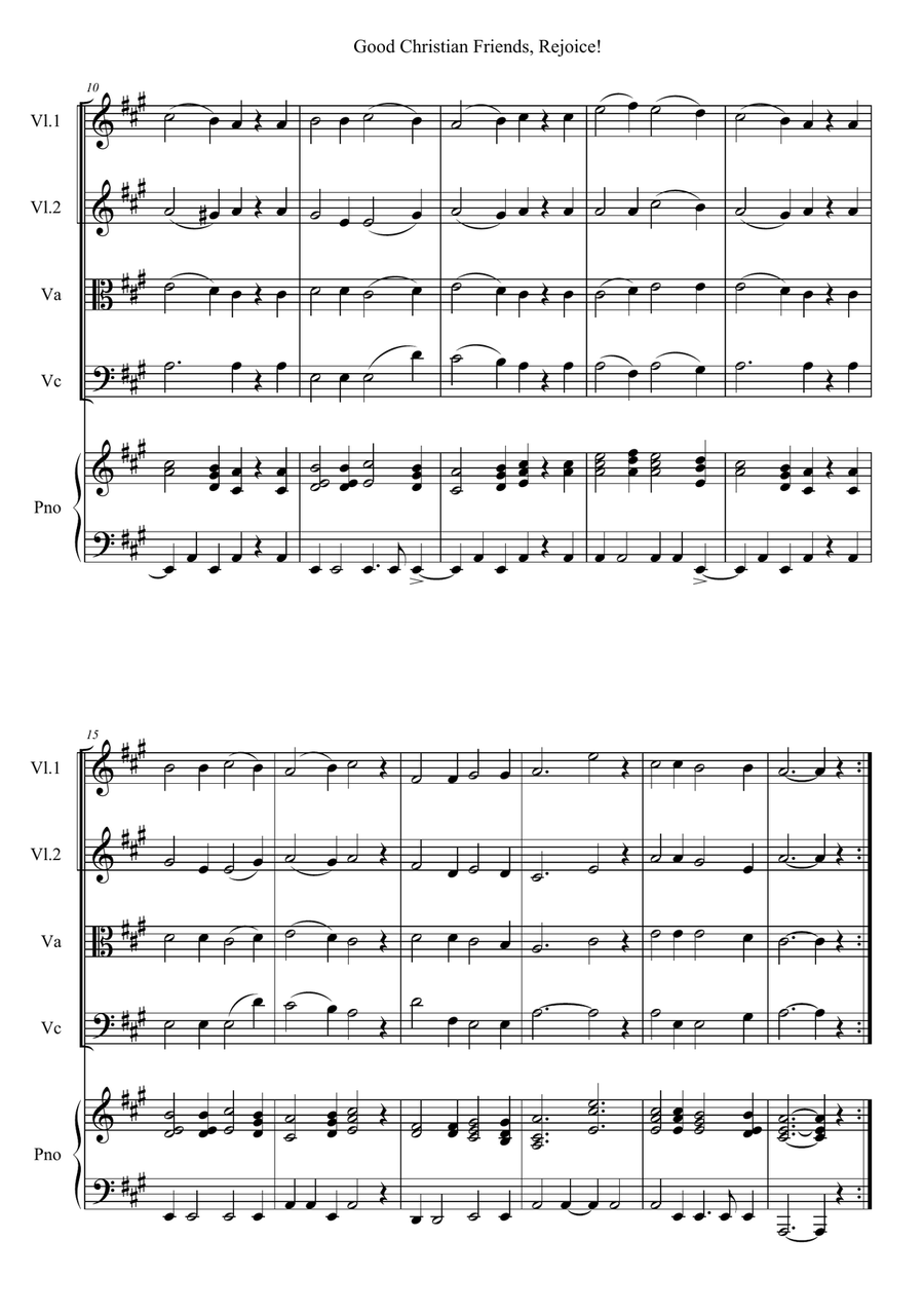 Good Christian Friends, Rejoice! Piano Quintet scores gallery preview page 2
