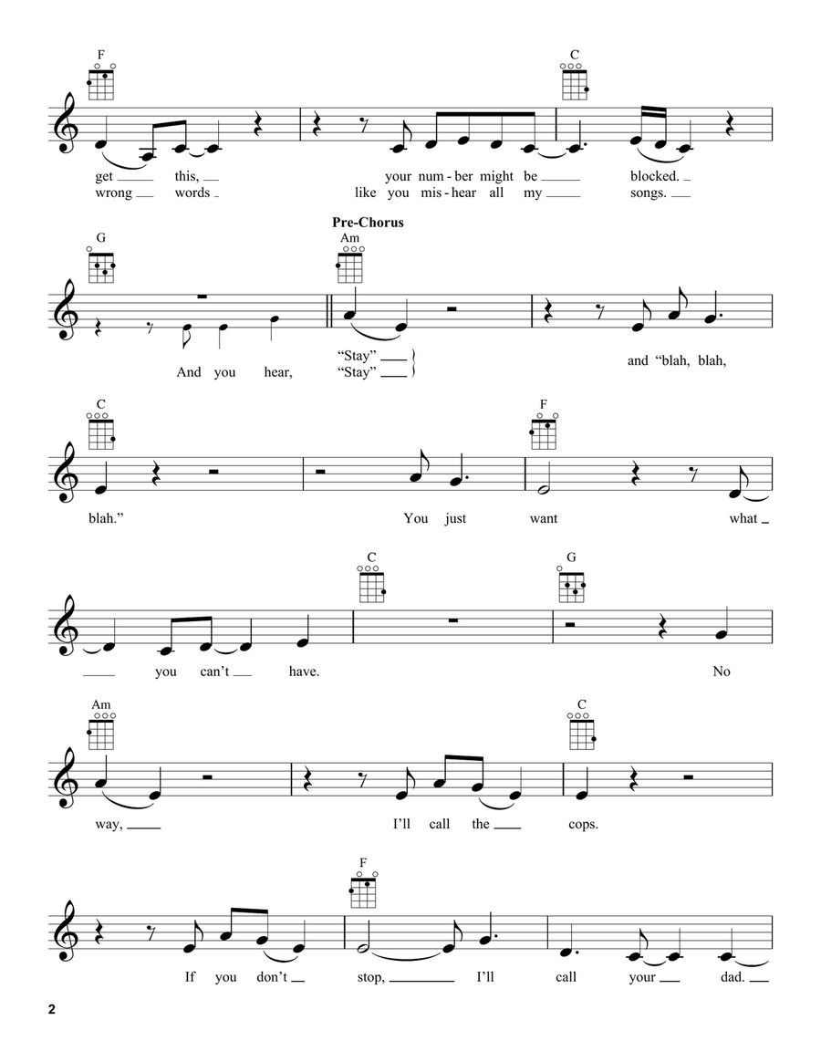 party favor party favor Ukulele scores gallery preview page 2