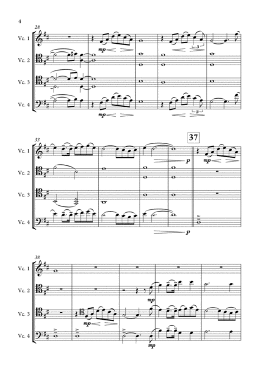Benedictus Cello Solo scores gallery preview page 4