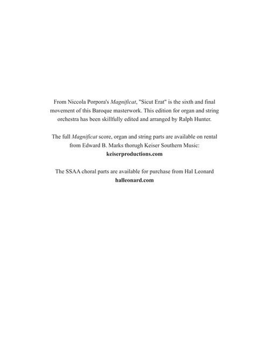 Sicut Erat from Magnificat Score scores gallery preview page 3