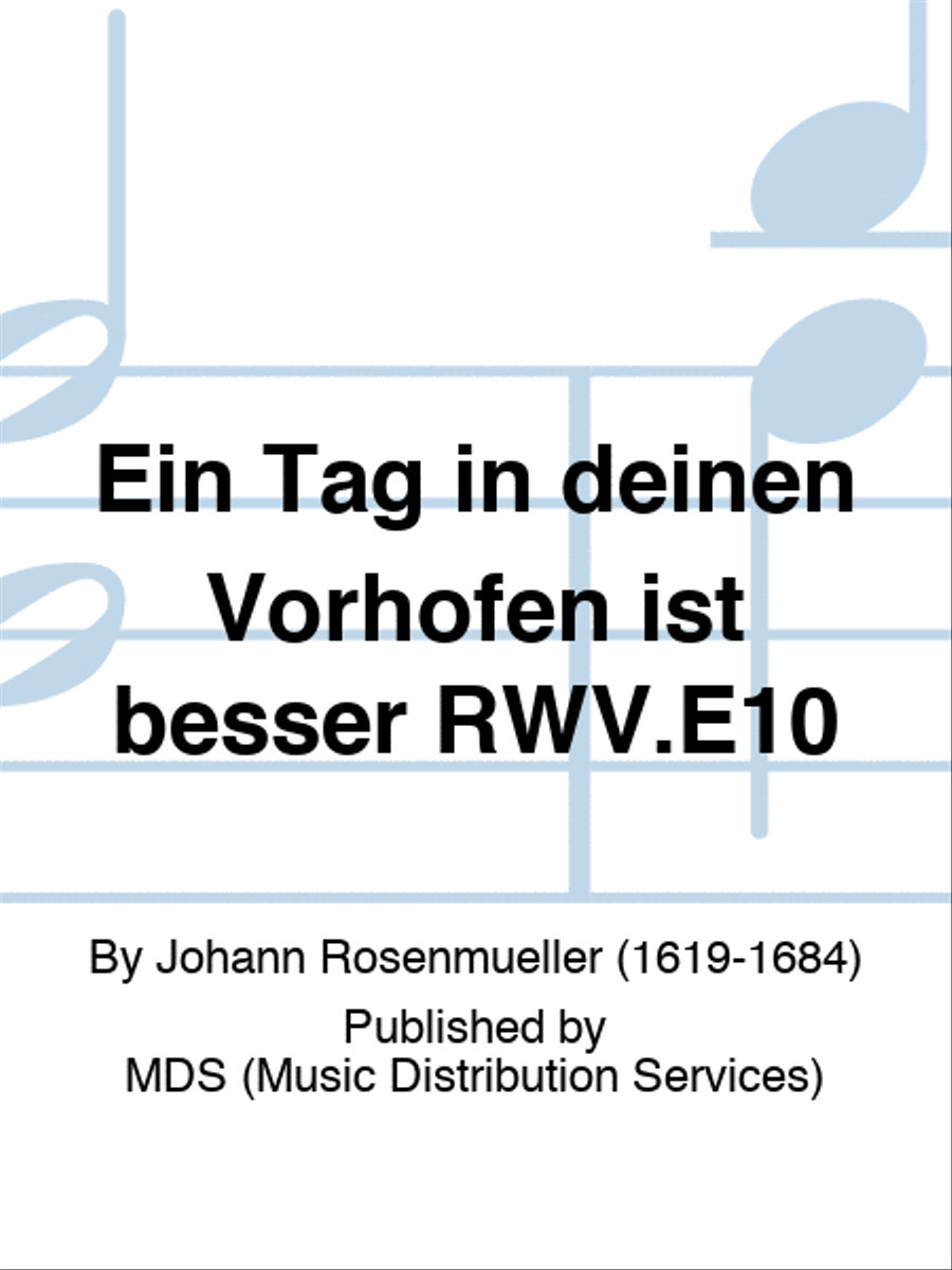 Ein Tag in deinen Vorhöfen ist besser RWV.E10 Violin scores gallery preview page 1