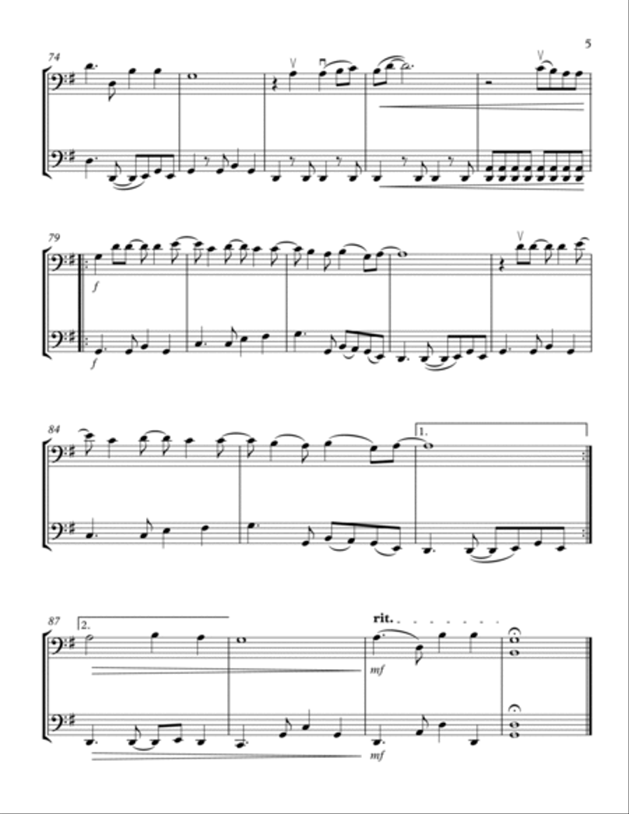 Brown Eyed Girl String Duet scores gallery preview page 5