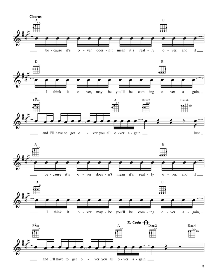 Never Really Over Never Really Over Ukulele scores gallery preview page 3