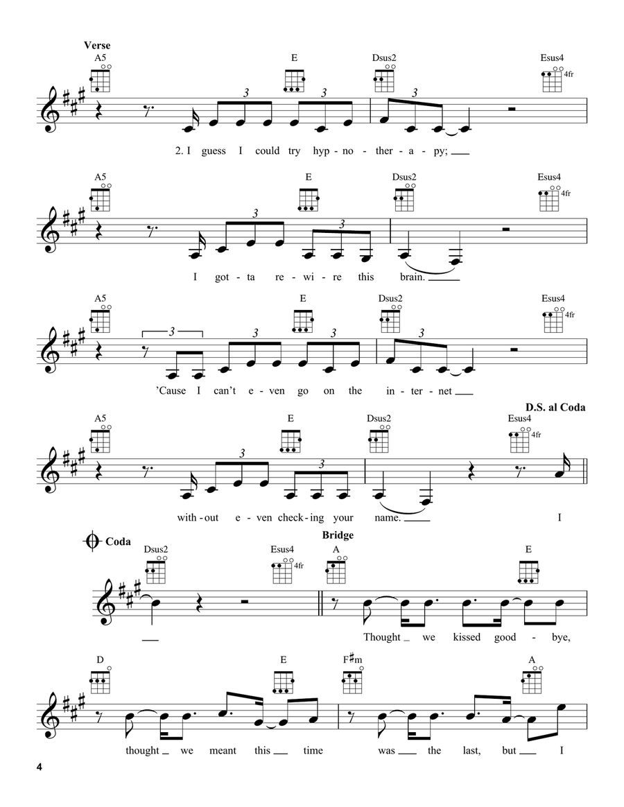 Never Really Over Never Really Over Ukulele scores gallery preview page 4