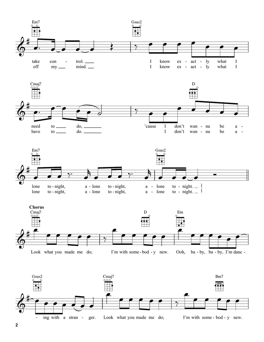 Dancing With A Stranger Dancing With A Stranger Ukulele scores gallery preview page 2