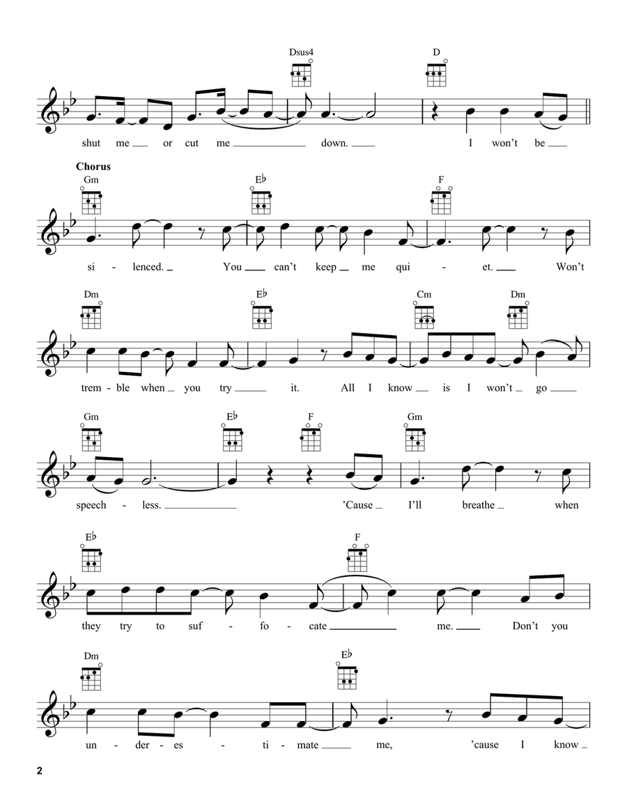 Speechless (from Disney's Aladdin) Ukulele scores gallery preview page 2