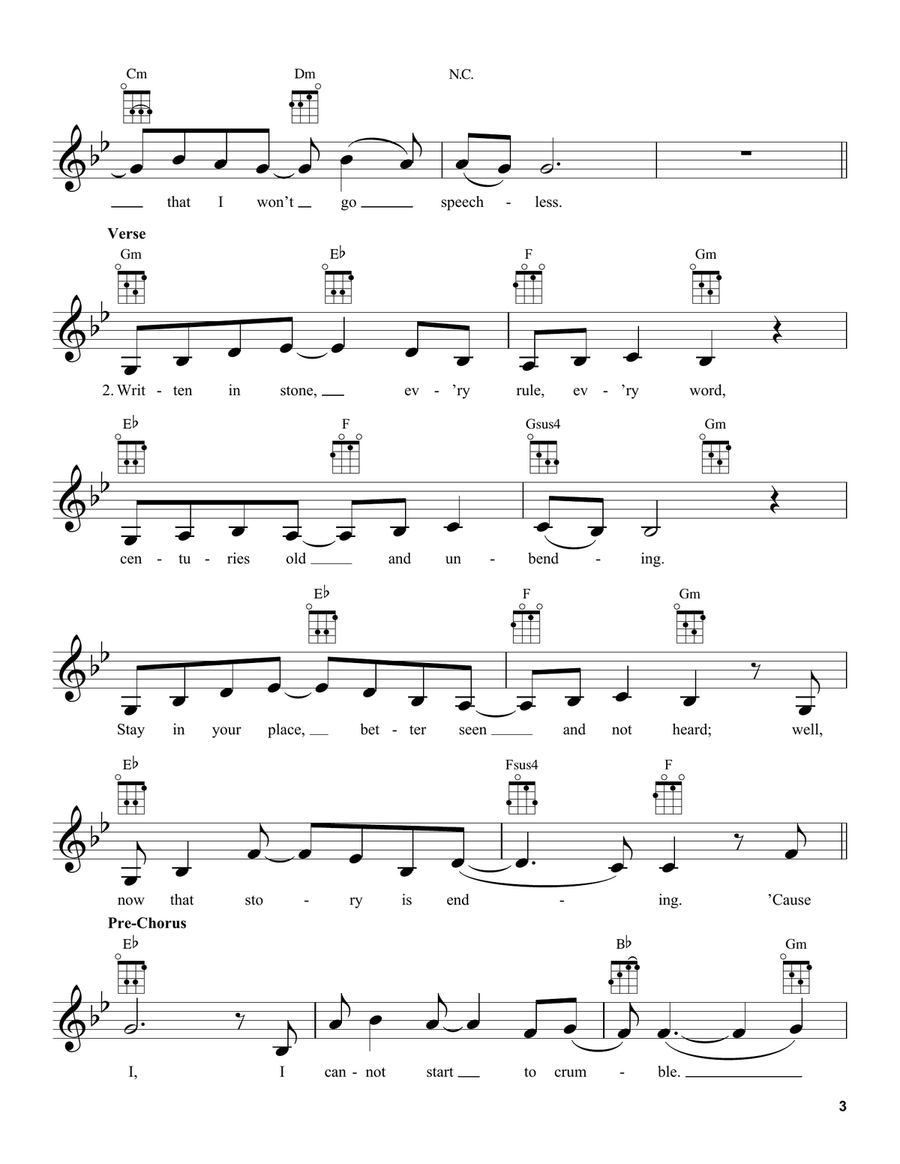 Speechless (from Disney's Aladdin) Ukulele scores gallery preview page 3