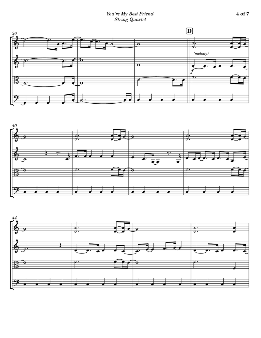 You're My Best Friend You're My Best Friend String Quartet scores gallery preview page 4