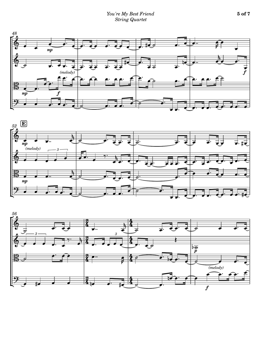 You're My Best Friend You're My Best Friend String Quartet scores gallery preview page 5