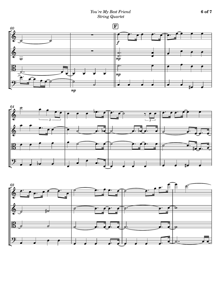 You're My Best Friend You're My Best Friend String Quartet scores gallery preview page 6