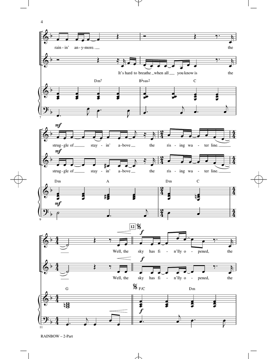 Rainbow (arr. Cristi Cary Miller) 2-Part scores gallery preview page 2