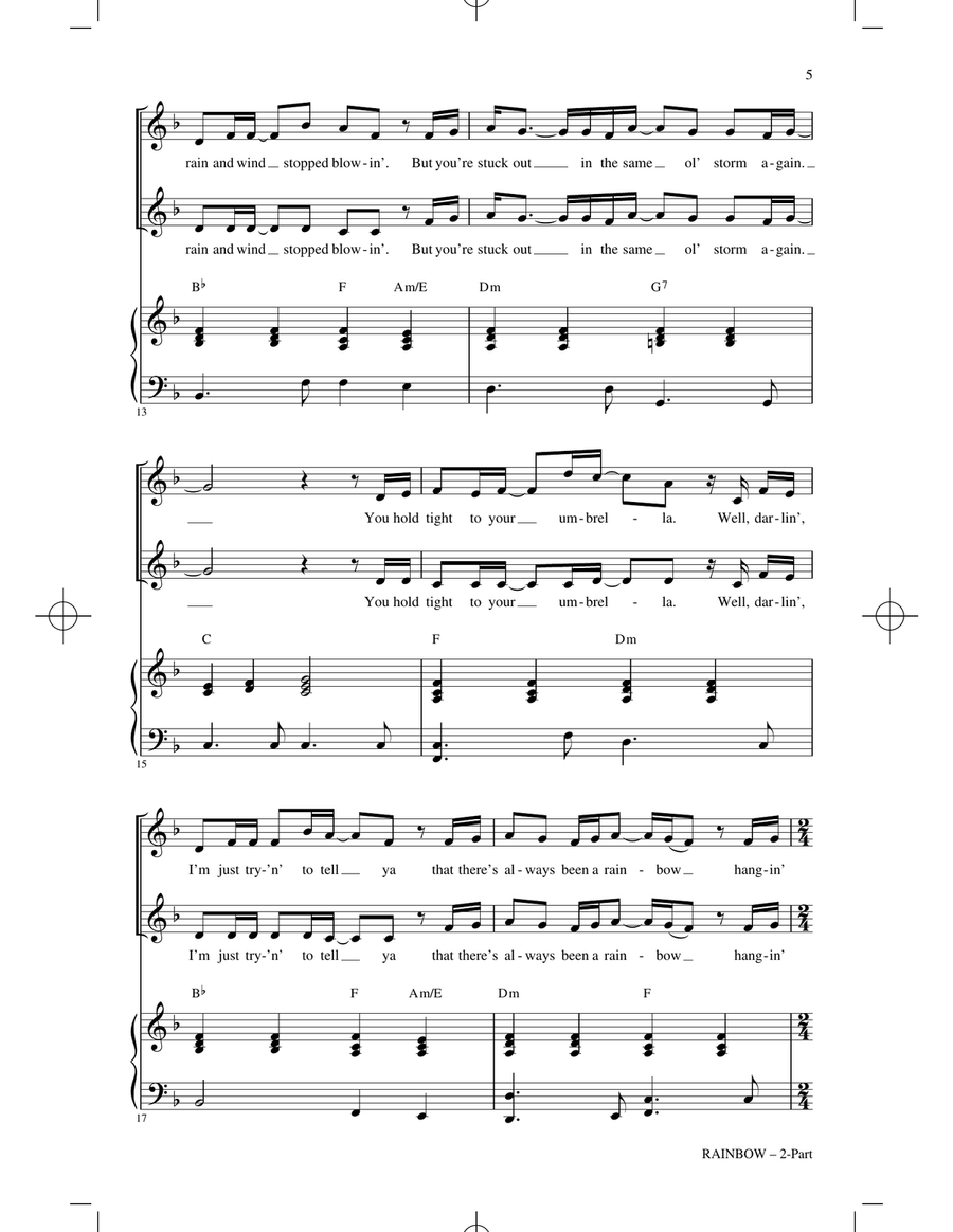 Rainbow (arr. Cristi Cary Miller) 2-Part scores gallery preview page 3