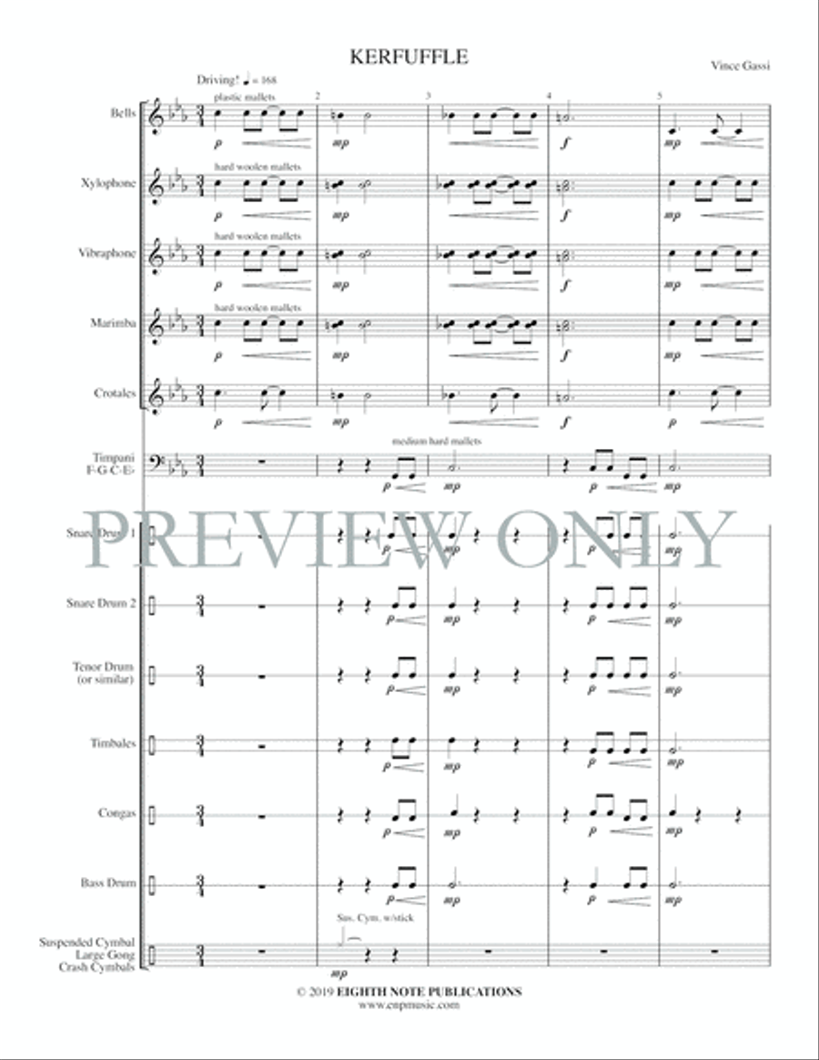 Kerfuffle Kerfuffle Percussion Ensemble scores gallery preview page 3