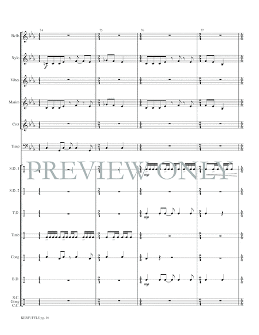 Kerfuffle Kerfuffle Percussion Ensemble scores gallery preview page 18