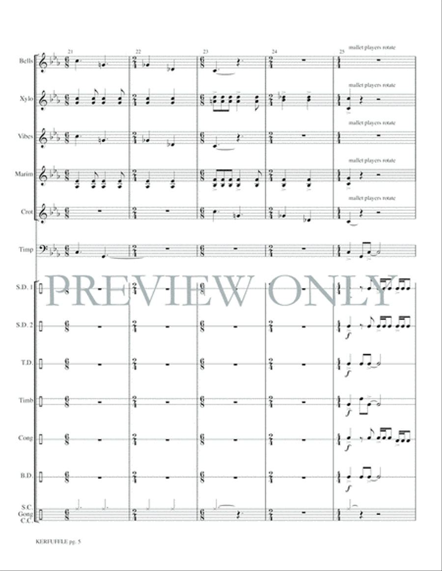 Kerfuffle Kerfuffle Percussion Ensemble scores gallery preview page 7