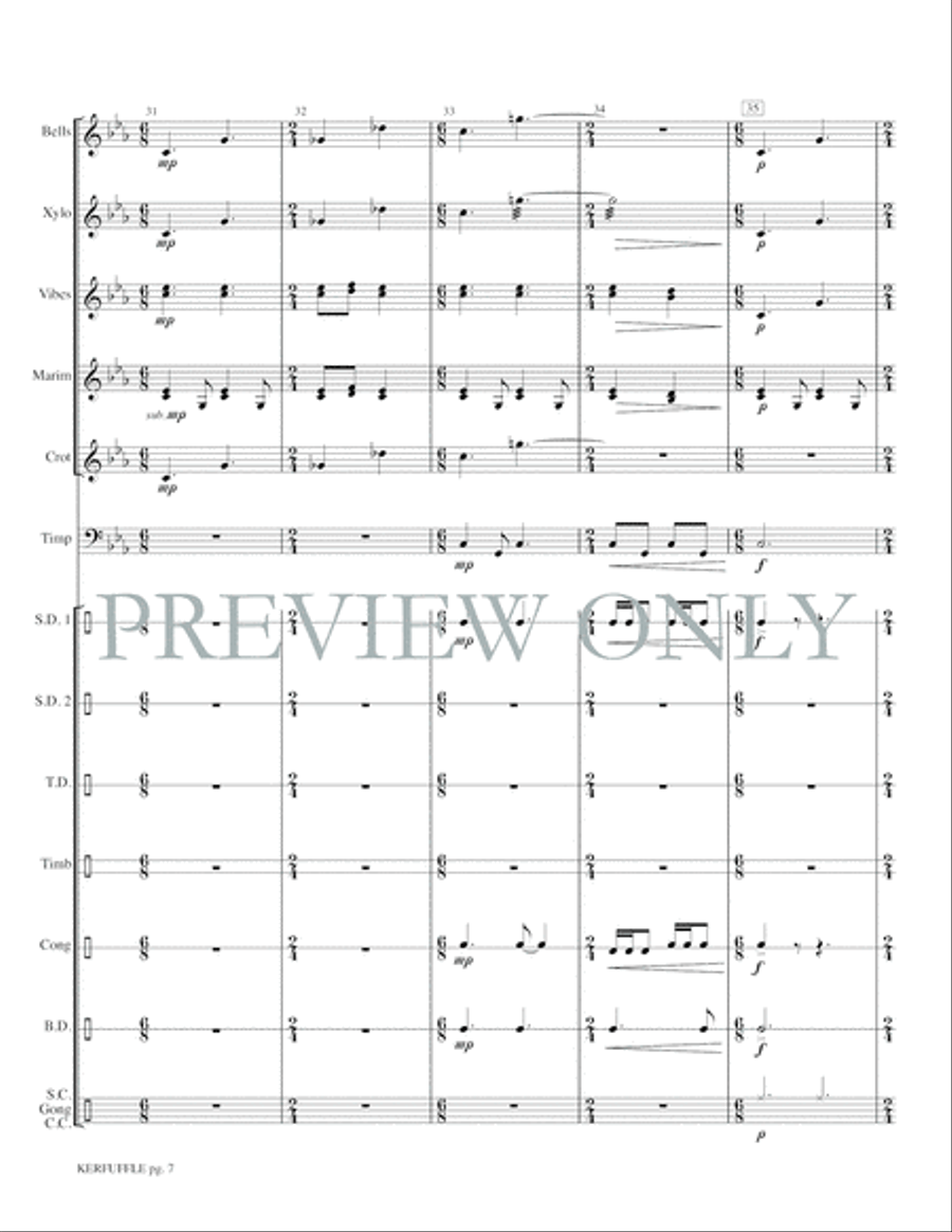 Kerfuffle Kerfuffle Percussion Ensemble scores gallery preview page 9