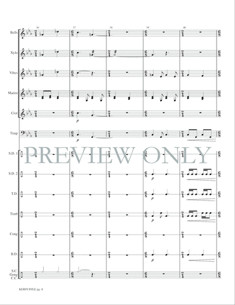 Kerfuffle Kerfuffle Percussion Ensemble scores gallery preview page 10
