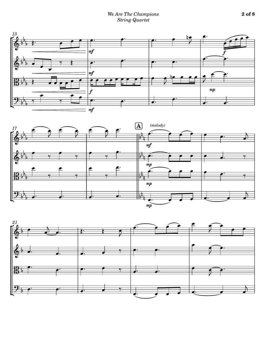 We Are The Champions We Are The Champions String Quartet scores gallery preview page 2