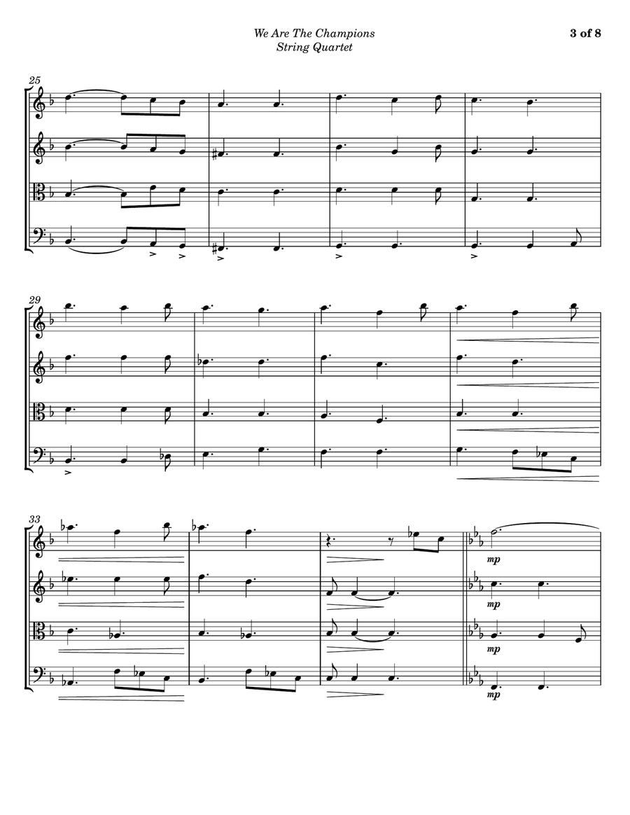 We Are The Champions We Are The Champions String Quartet scores gallery preview page 3