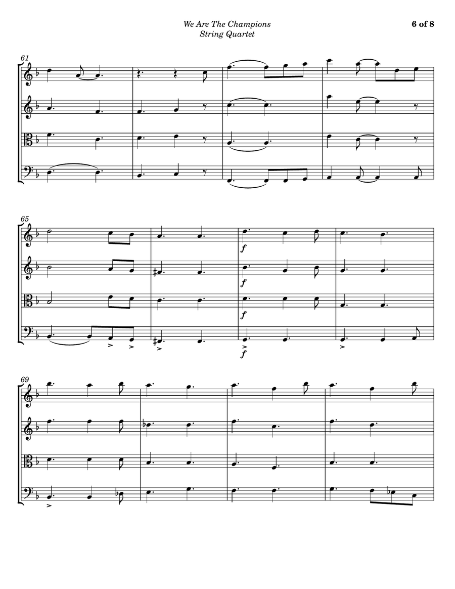 We Are The Champions We Are The Champions String Quartet scores gallery preview page 6