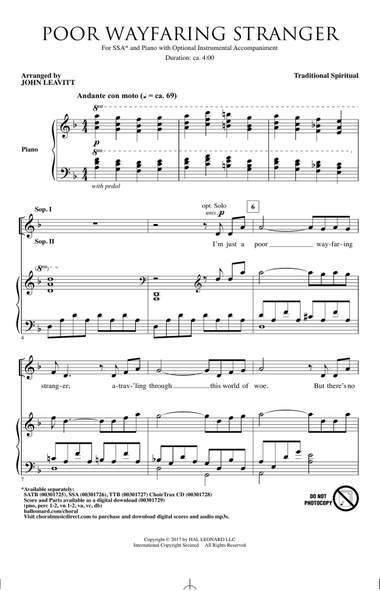 Poor Wayfaring Stranger (arr. John Leavitt)