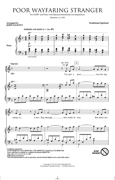 Poor Wayfaring Stranger (arr. John Leavitt)