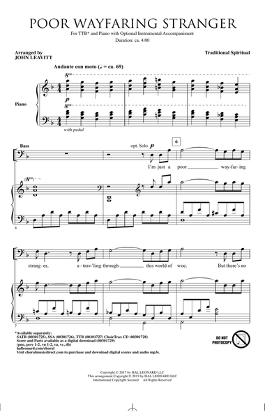 Poor Wayfaring Stranger (arr. John Leavitt)