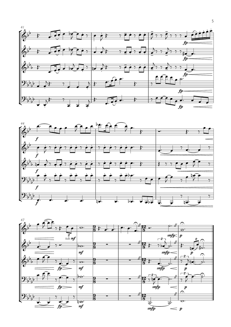 Feeling Good Feeling Good Brass Ensemble scores gallery preview page 5