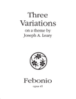 Three Variations on a theme by Joseph A. Leary