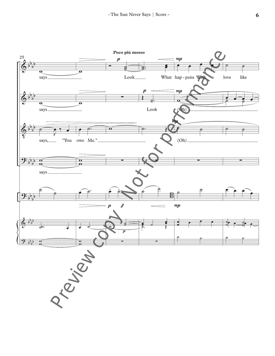 The Sun Never Says - Full Score and Cello Part Cello scores gallery preview page 7