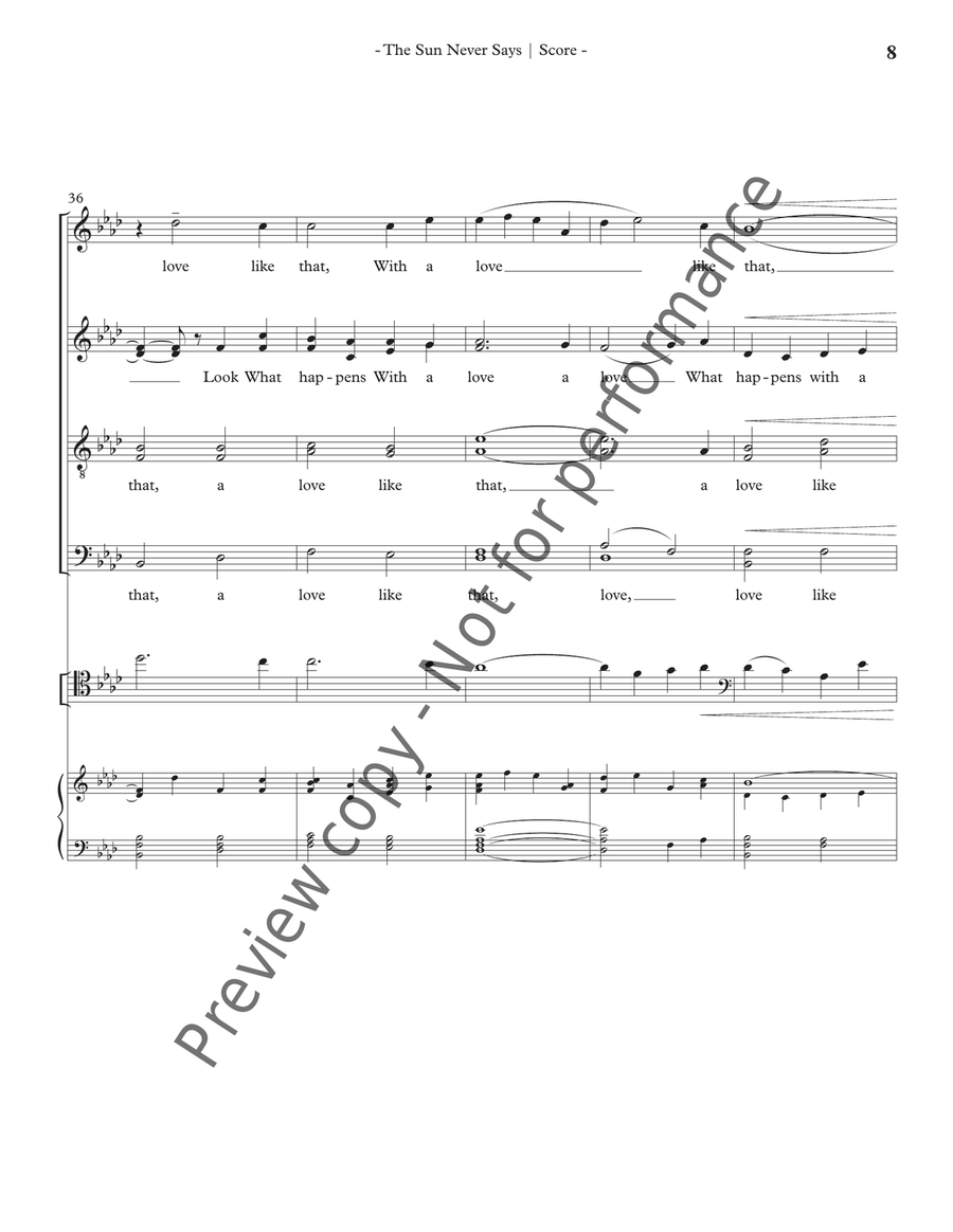 The Sun Never Says - Full Score and Cello Part Cello scores gallery preview page 9