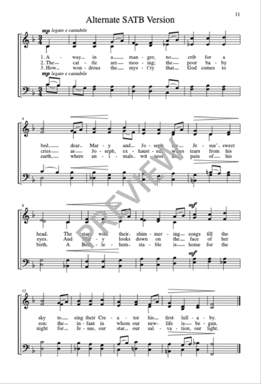 Away in a Manger Away in a Manger 4-Part scores gallery preview page 11