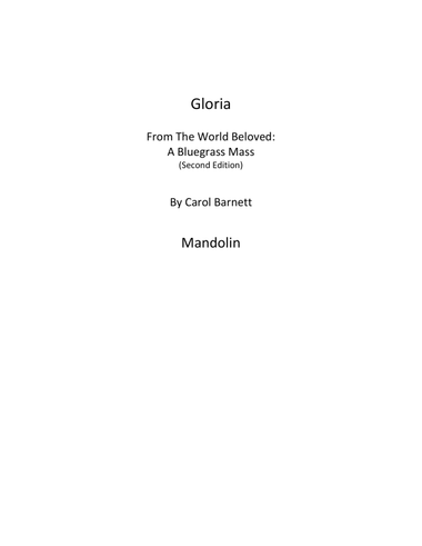 Gloria (from The World Beloved: A Bluegrass Mass) - Mandolin