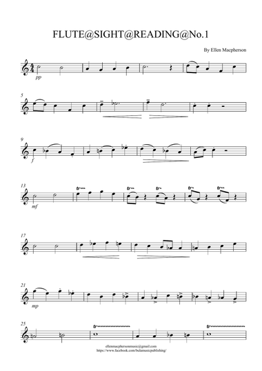 Sight Reading Study no.1 for Flute