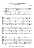 We Wish You A Merry Christmas for string trio (Violin-violin-cello with part scores)