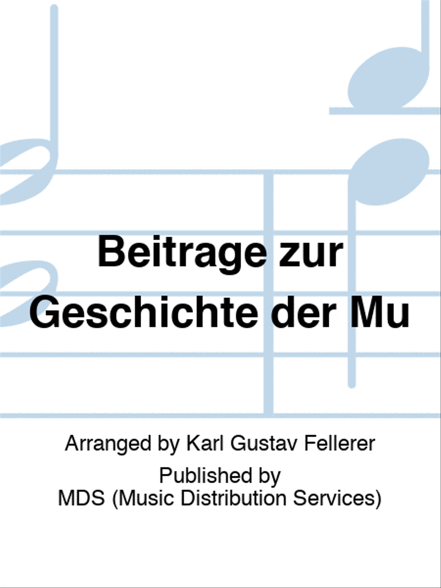 Beiträge zur Geschichte der Mu School and Community scores gallery preview page 1