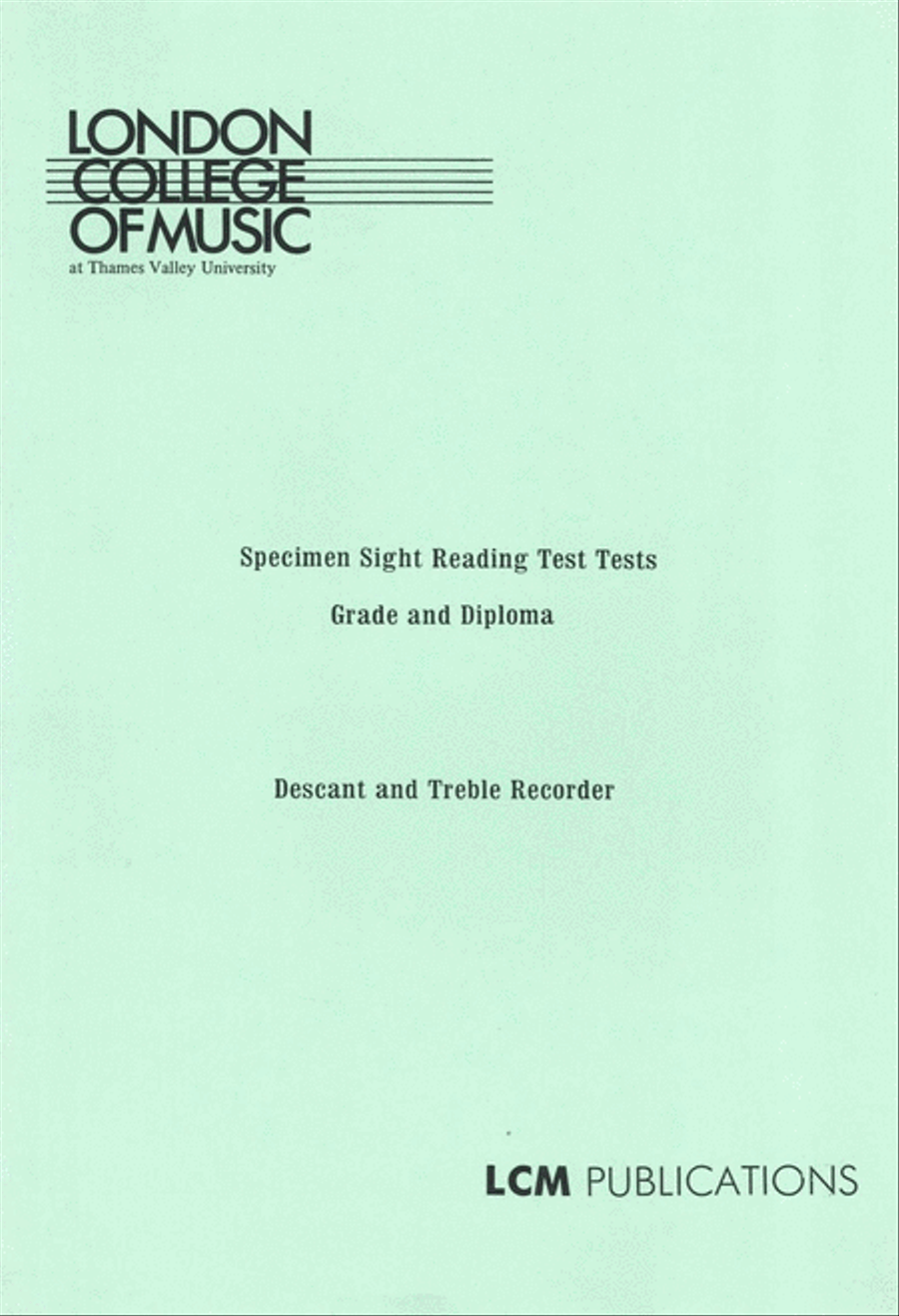 LCME Recorder Specimen Sight Reading Grades-Dipl. Recorder scores gallery preview page 1