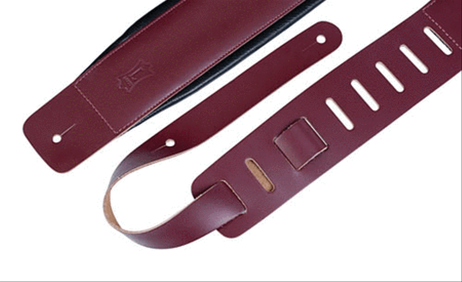 Genuine Leather Guitar Strap – Burgundy Musical Instruments scores gallery preview page 3