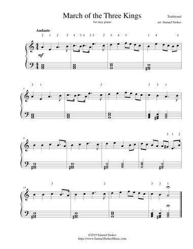 March of the Three Kings - for easy piano