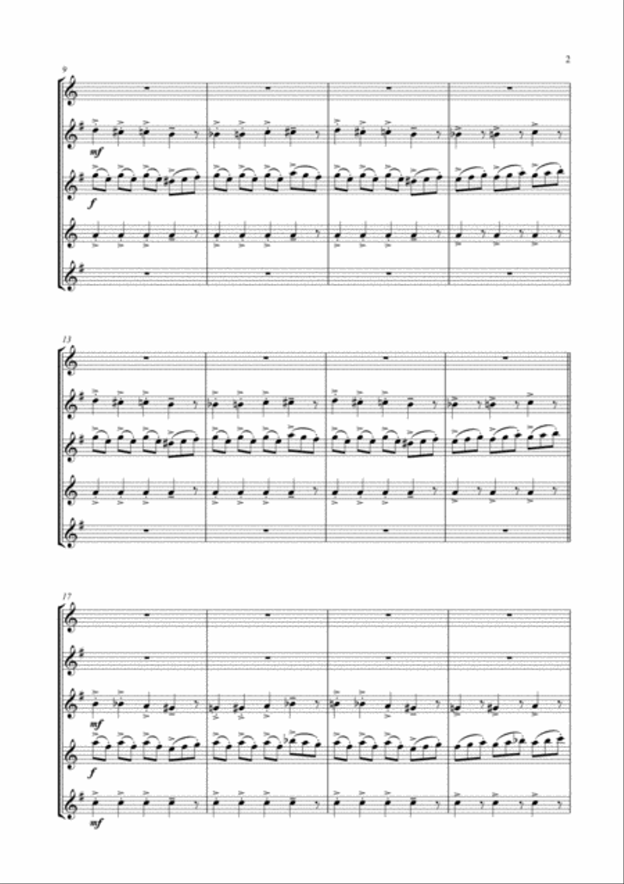 Blue Rondo A La Turk Saxophone Quintet scores gallery preview page 3
