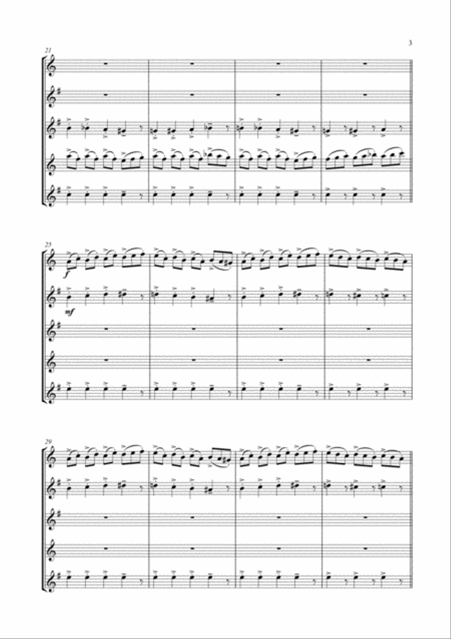 Blue Rondo A La Turk Saxophone Quintet scores gallery preview page 4