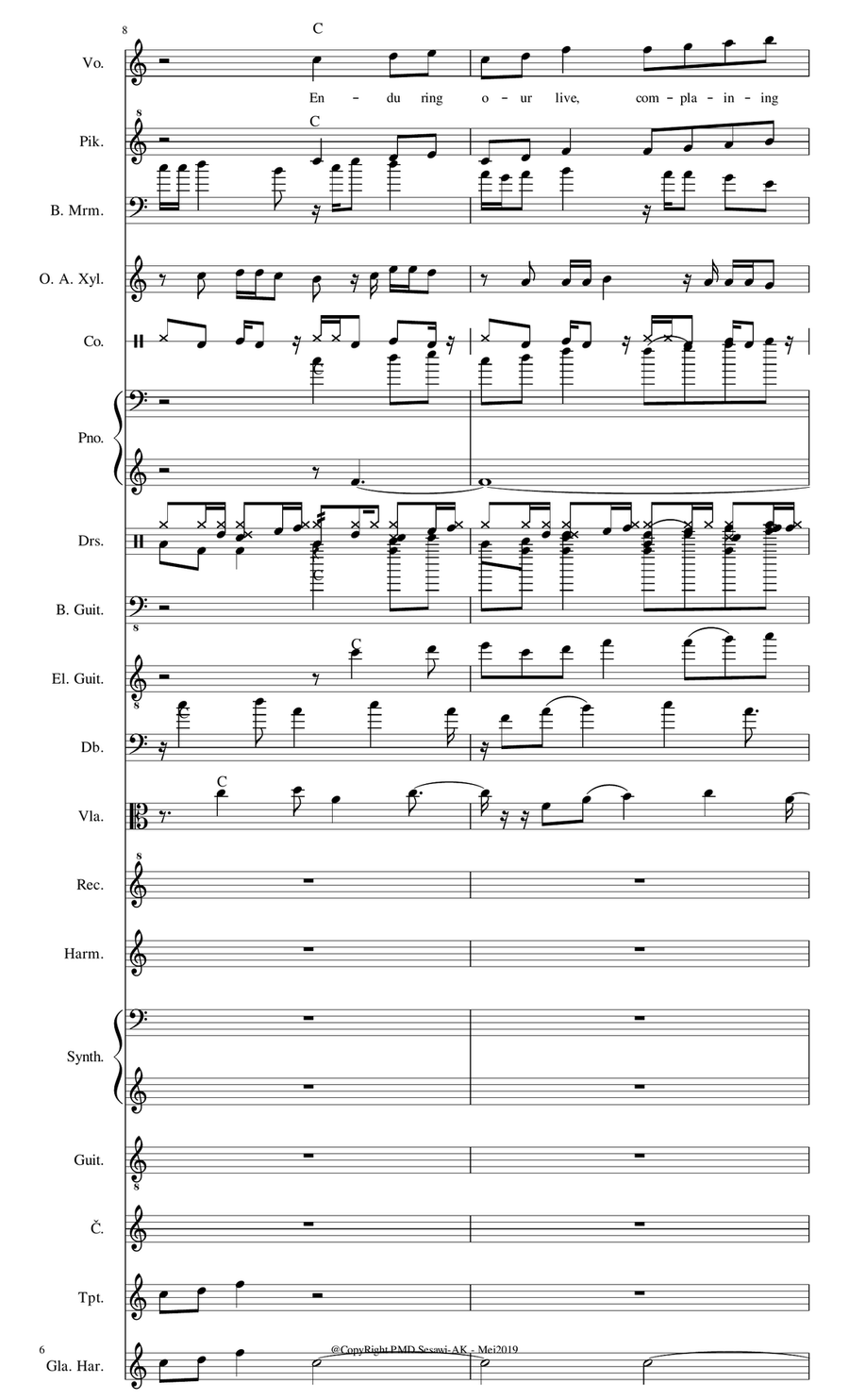 ENDURING OUR LIVE (Very Top 4a Tutorial) Choir scores gallery preview page 6