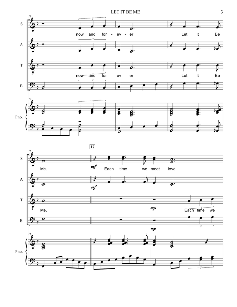 Let It Be Me (je T'appartiens) 4-Part scores gallery preview page 3