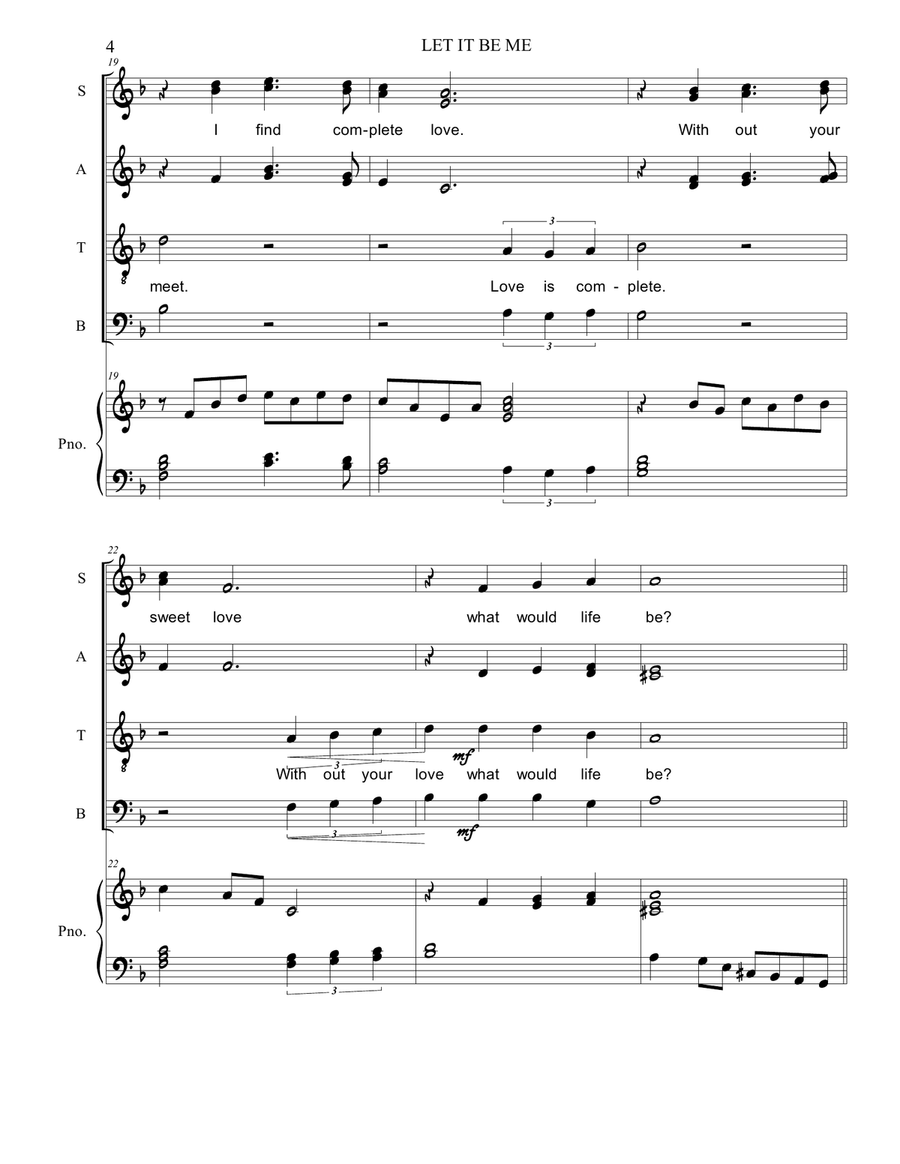 Let It Be Me (je T'appartiens) 4-Part scores gallery preview page 4